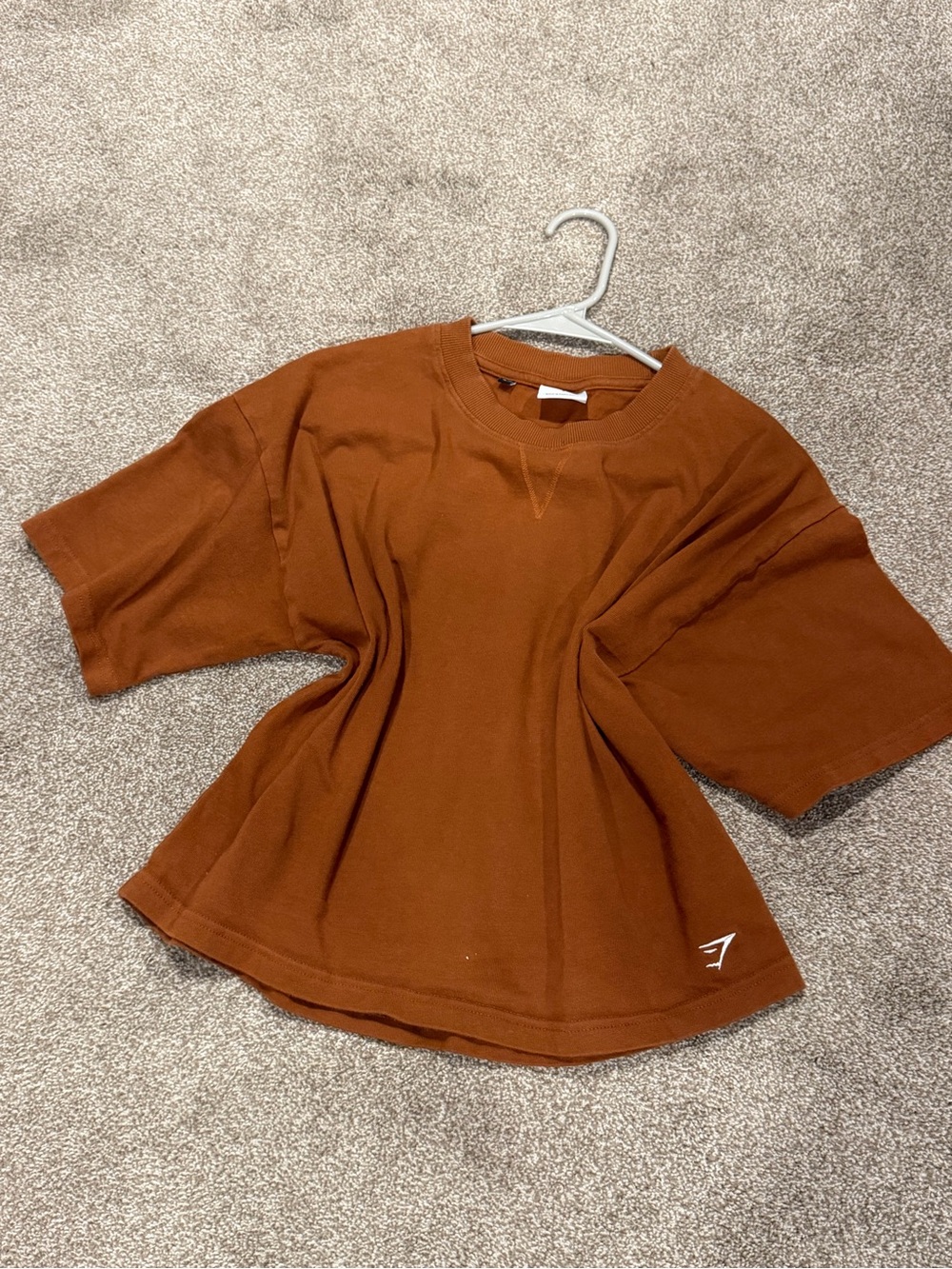 Gymshark Rust-Brown Short Sleeve Crop Tee